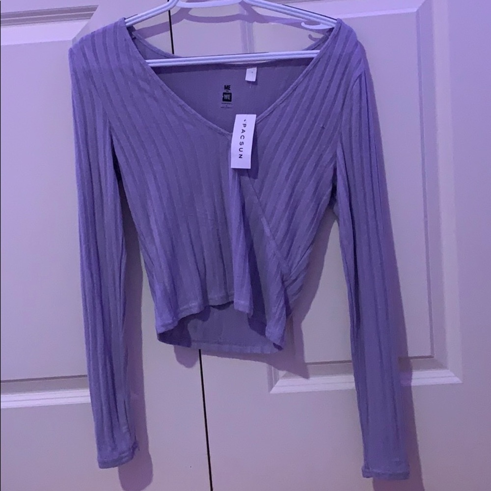 PacSun ribbed long sleeve blue shirt NEW